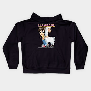 Llama Girl Kids Hoodie